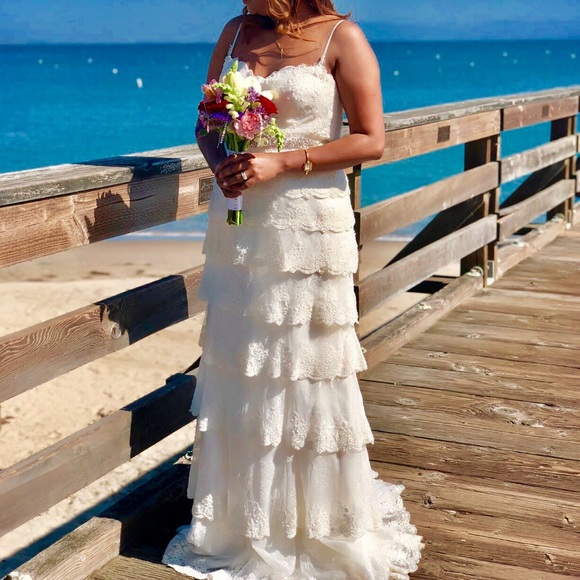 melissa sweet beaded tiered lace wedding dress Esme Beaded Gala Gown | Made-To-Order